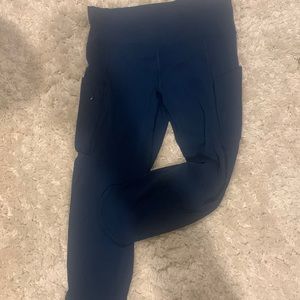 Athleta leggings.  just below the knee side pockets